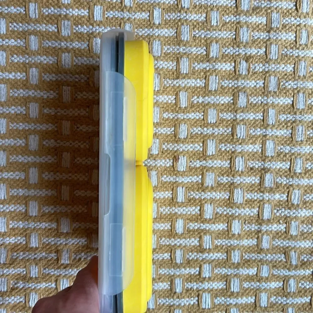 Eco One collapsible lunch box.  Snap lid with utensil pocket.  BPA free.